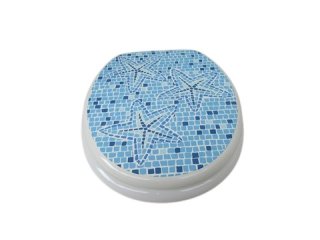 1X New Blue Ocean Sea Star Toilet Seat & Cover (image for) 1X New Blue Ocean Sea Star Toilet Seat & Cover