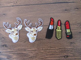 50Pcs Deer Lipstick Sew On Patch Badge Fabric Clothes Craft Stic (image for) 50Pcs Deer Lipstick Sew On Patch Badge Fabric Clothes Craft Stic