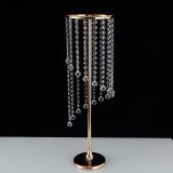 1Set Rotating Crystal Flower Stand Table Chandelier Centerpiece