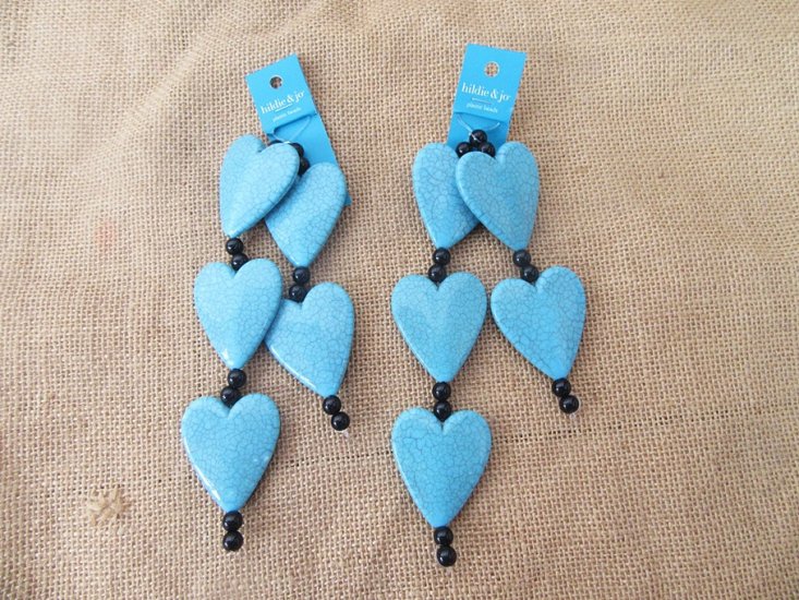 4Sheets x 2Strands Flat Heart Beads for Unfinished Necklace - Click Image to Close
