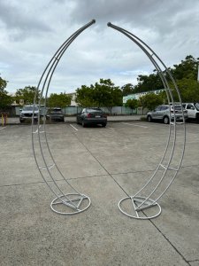 1Set 2Pcs New White 3D Garden Arch Double Round Heavy Duty Stand