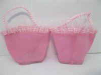 60Pcs Pure Pink Baby Shower Candy Bag Basket for Girl