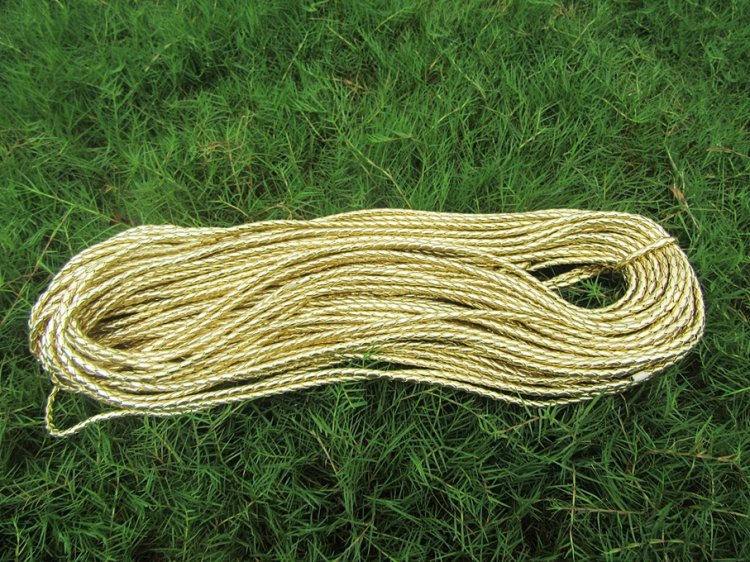 43m Golden Round Braided Cord String DIY Craft Jewelry 5mm - Click Image to Close