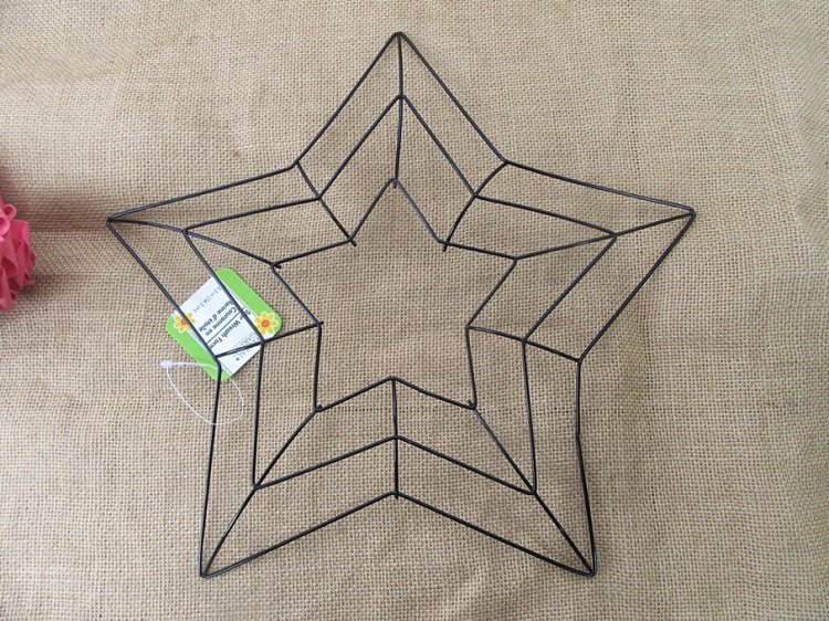 24X Star Wreath Ring Frame Base Wire Ring DIY Decoration Craft - Click Image to Close