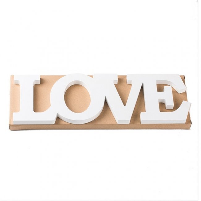 1Set White LOVE Wedding Sign Decoration 47cm Wide - Click Image to Close