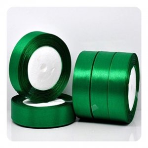 10Rolls X 25Yards Green Satin Ribbon 18mm