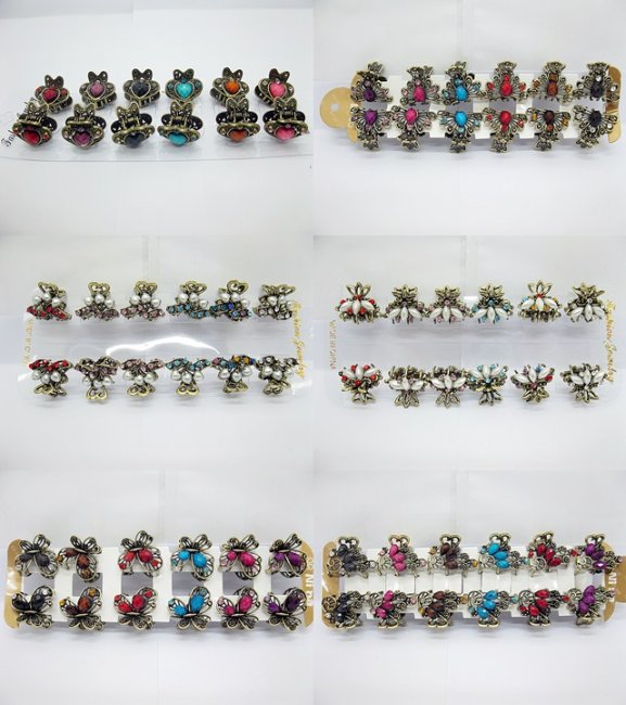 48 Chic New Mini Hair Clip Barrette Assorted - Click Image to Close