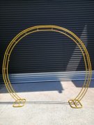 1X Golden Heavy Duty Large Circular Wedding Garden Arch 240x230c