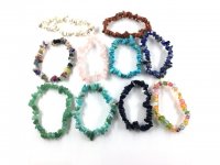 10Pcs Gemstone Chips Beaded Bracelet 10 Designs