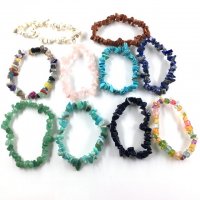 10Pcs Gemstone Chips Beaded Bracelet 10 Designs