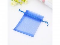 100X Plain Dark Blue Organza Gift Jewelry Pouches 9x7cm