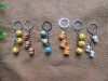 12Pcs Smile Face Monkey Etc Bell Key Chain Key Rings