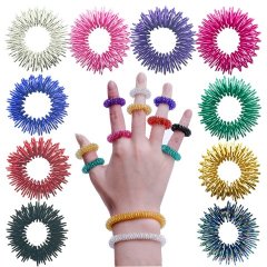 20Pcs Acupressure Therapy Finger Massager Circulation Rings Mixe