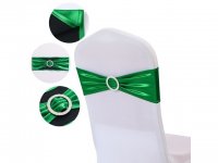 10Pcs Shiny Green Sashes Chair Wider Bow Wedding Venue Banquet