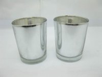 144 Silver Glass Tea Light Holder Wedding Favor