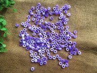 500g Purple & White Barrel Pony Beads Loose Bead 8mm