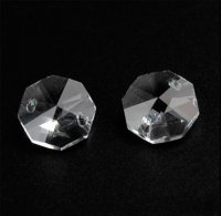 50 Double-Drilled Crystal faceted Beads 24mm