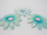 20Pcs Blue Blossom Sunflower Hairclip Jewelry Finding Beads 65mm