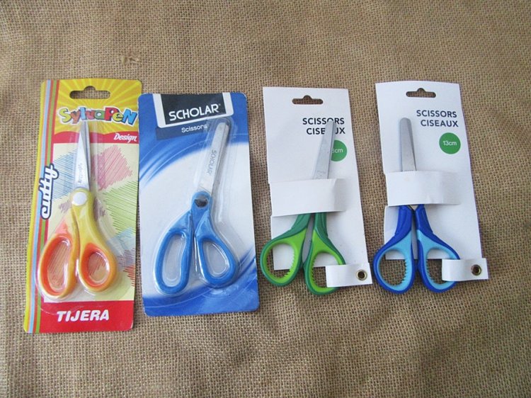 10Pcs Kid's Scissors Craft Office Home Usage Scissors Assorted - Click Image to Close