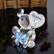 10Pcs Glass Bear Baby Shower Souvenir - It's a boy