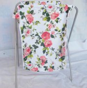 1X Metal Frame Folding Rose Storage Laundry Basket 65cm High