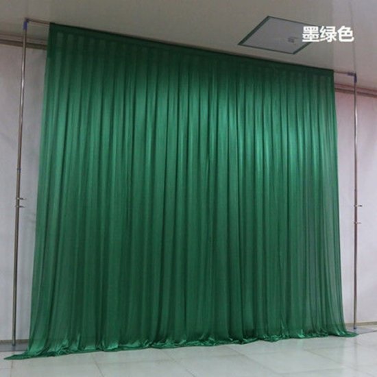 1X Green Silk Cloth Wedding Party Backdrop Curtain Drapes Backgr - Click Image to Close