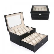 1X Watch Storage Display Case 20 Compartment w/Cover