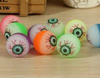 50 Frosted Eyeball Rubber Bouncing Balls 42mm Mixed Color