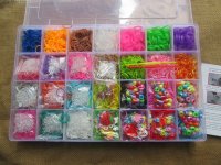 1Set Loom Bands Kit Rubber Bands Clips Beads DIY Bracelet Making