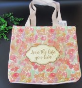 1Pc Cotton Tote Bag Handbag Shoulder Bag Random Color 34x39.5cm