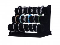 1Pc Black Velvet 3-Layer Bracelet Display Stand Rack