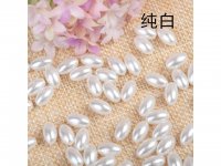 250g (1180Pcs) White Faux Rice Simulate Pearl Beads Loose Beads