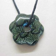 4X Handcraft Dichroic Glass Blossom Bead Pendant 30mm