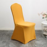 5Pcs Golden Spandex Chair Cover Strech Cover for Wedding Party