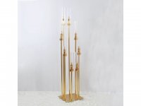 1Set 8 Arm Golden Pillar Candelabra Home Party Wedding Decor