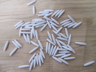 500g (870cs) White Faux Rice Beads Loose Beads 6x27mm