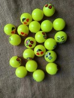 100X Yellow Emoji Smiley Face Rubber Bouncing Balls 30mm