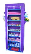 1X 10 Tier 30 Pair Shoe Holder Display Rack Purple Cover