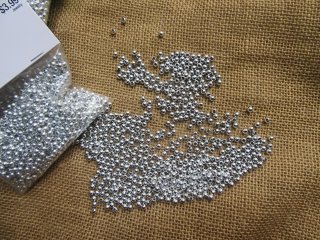 3Packs x 1200pcs Silver Plated Round Metallic Spacer Beads 4mm