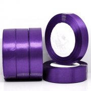 10Rolls X 25Yards Purple Satin Ribbon 18mm