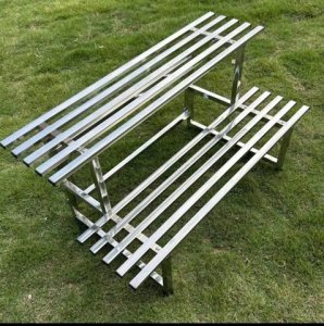 2 Tier Garden Metal Steel Pots Plant Stair Stand Rack Shelves 15