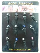 12 Rhinestone Body Piercing Jewelry Mixed er-b33