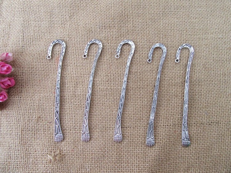 20Pcs Tibetan Silver Carved Hook Metal Bookmarks - Click Image to Close