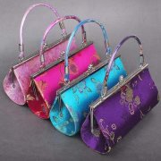 2Pcs Silk Handbag Lady's Clutch Hand Bag Purse Mixed