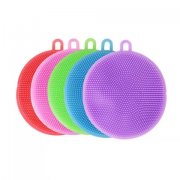 5Pcs Silicone Scrubber Sponge Brush Dishwashing Pot Pan Cleaning