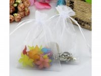 98 White Drawstring Jewelry Gift Pouches 18x13cm