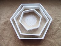 1Set 3in1 Hexagon Plates Cake Bread Dessert Serving Display Tray