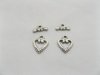 200 Sets alloy Heart Jewelry Toggle Clasps