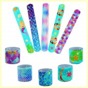 100 Mermaid Reflective Magic Ruler Slap Band Bracelets