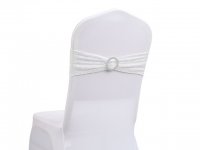 10Pcs Sequined White Sashes Chair Wider Bow Wedding Venue Banque